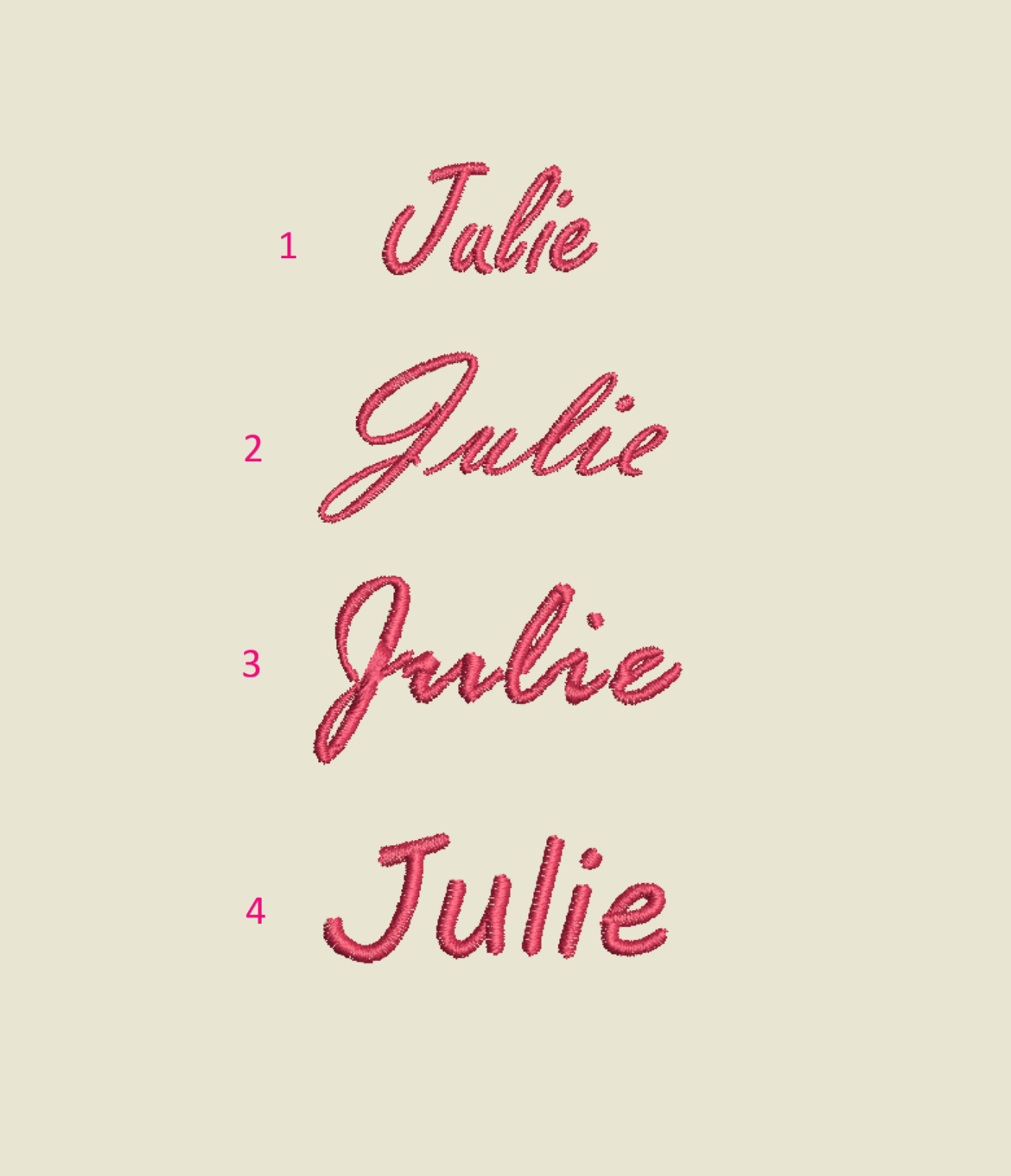 Broderie avec un prénom ou un mot
